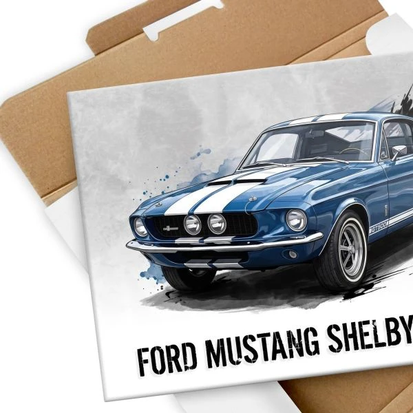 Plakat metalowy z pudelkiem Ford Mustang Shelby GT500